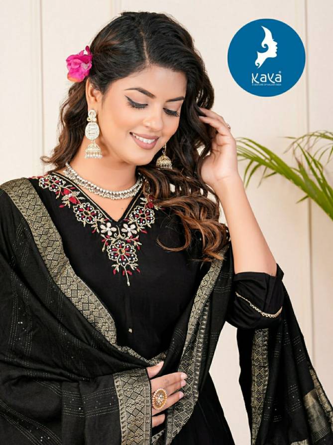Nirja By Kaya Straight Cut V Neck Roman Silk Kurtis With Bottom Dupatta Wholesale Price In Surat 